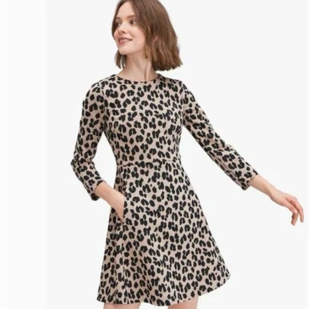 Kate Spade Leopard Print A-Line Dress